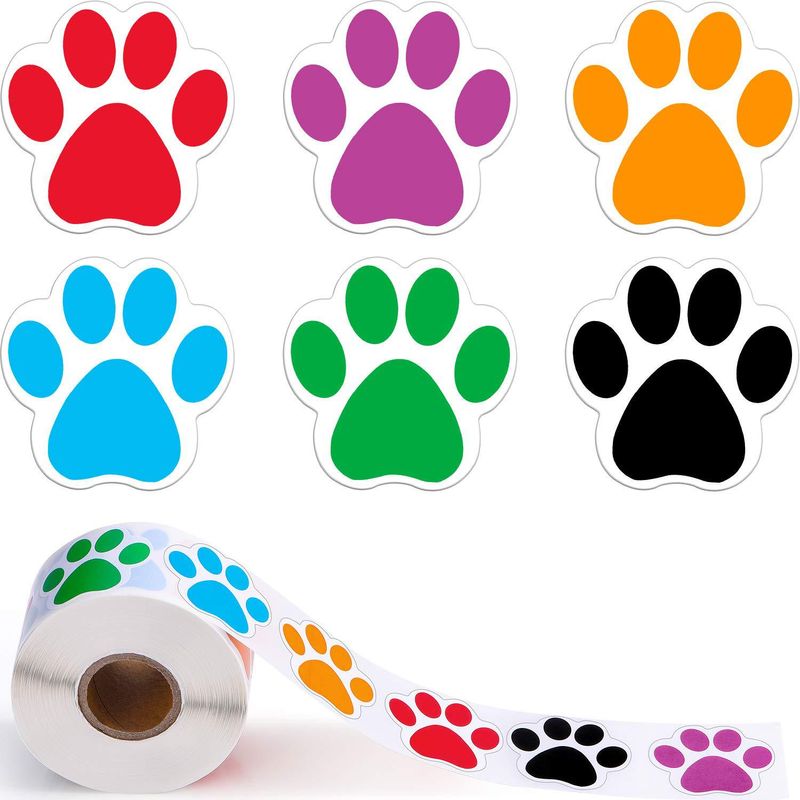 Roll Pet Self-adhesive Labels Animal Shaped Wall Decals Children's Toy Stickers