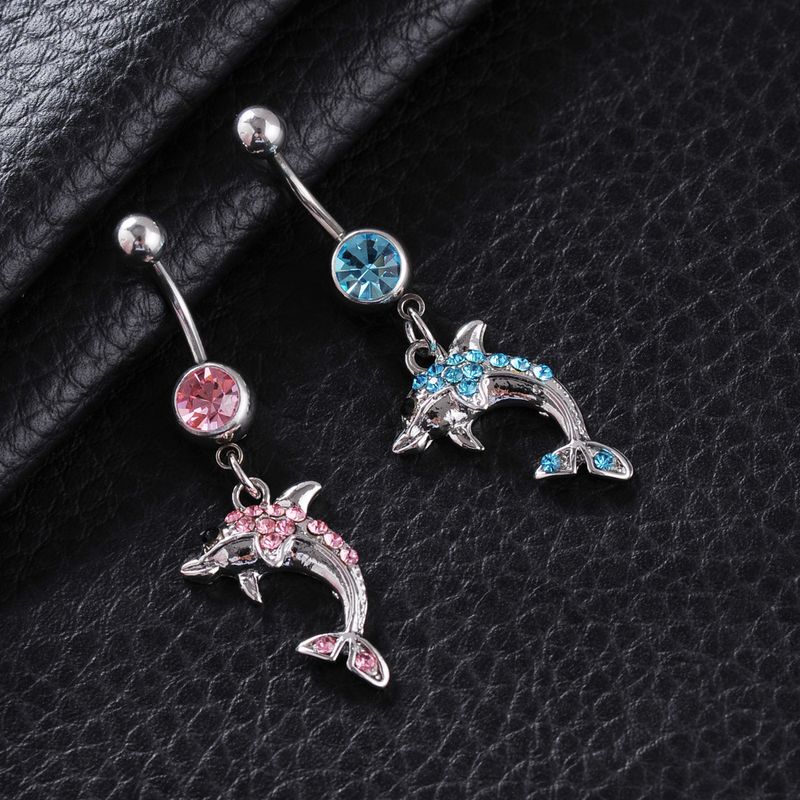 Fashion Piercing Jewelry Diamond Dolphin Alloy Navel Nail