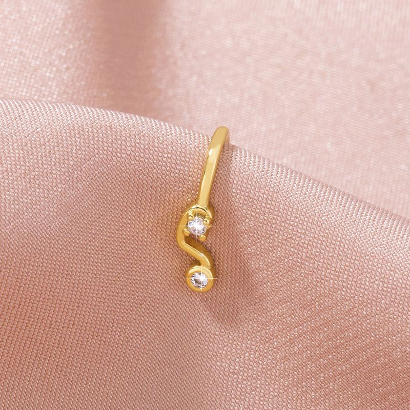Fashion Golden Copper Micro-inlaid Zircon Non-porous Puncture Nose Clip