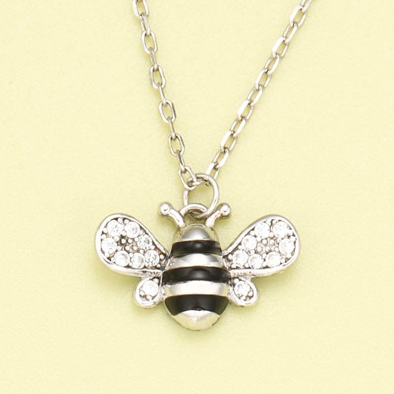 Fashion 925 Silver Bee Pendant Necklace