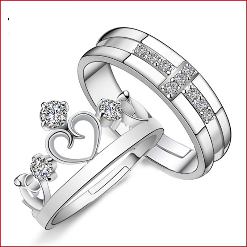 جديد أزياء الإناث تاج زوجين النحاس الفضة مطلي خاتم بالجملة