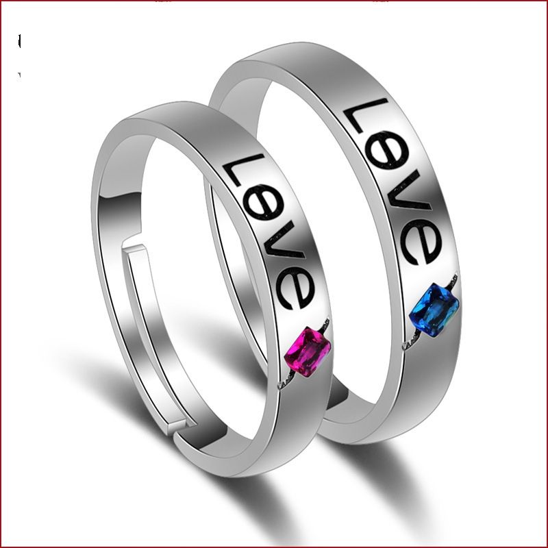 Brief Einfach Schmuck Mode Eingelegt Männer Und Frauen Paar Kupfer Ringe