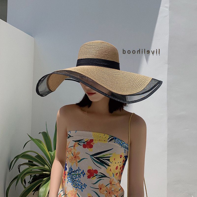 Fashion Hat Sunshade Big Brim Straw Hat Simple Beach Hat