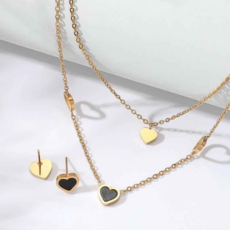 201 Stainless Steel 18K Gold Plated Simple Style Heart