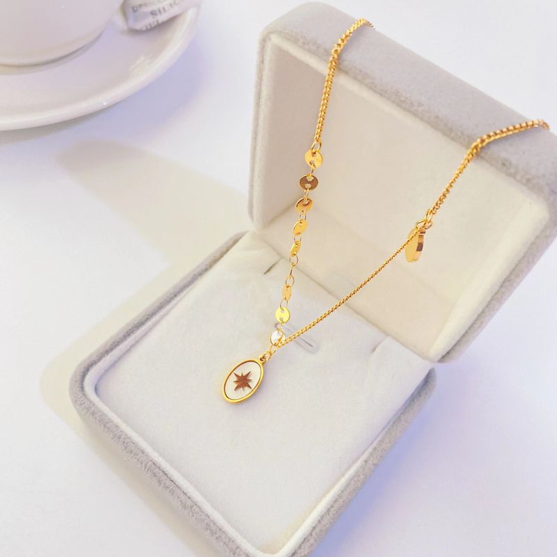 Fashion Titanium Steel Necklace Plated 18k Gold Simple Clavicle Chain