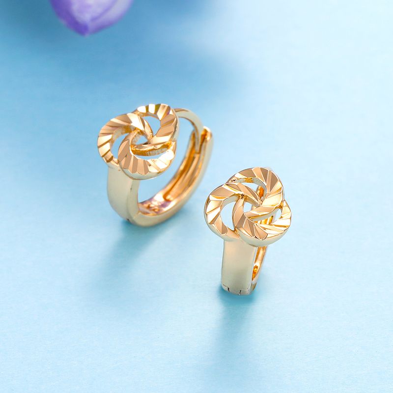 Simple Pattern Winding Ring Copper Earrings