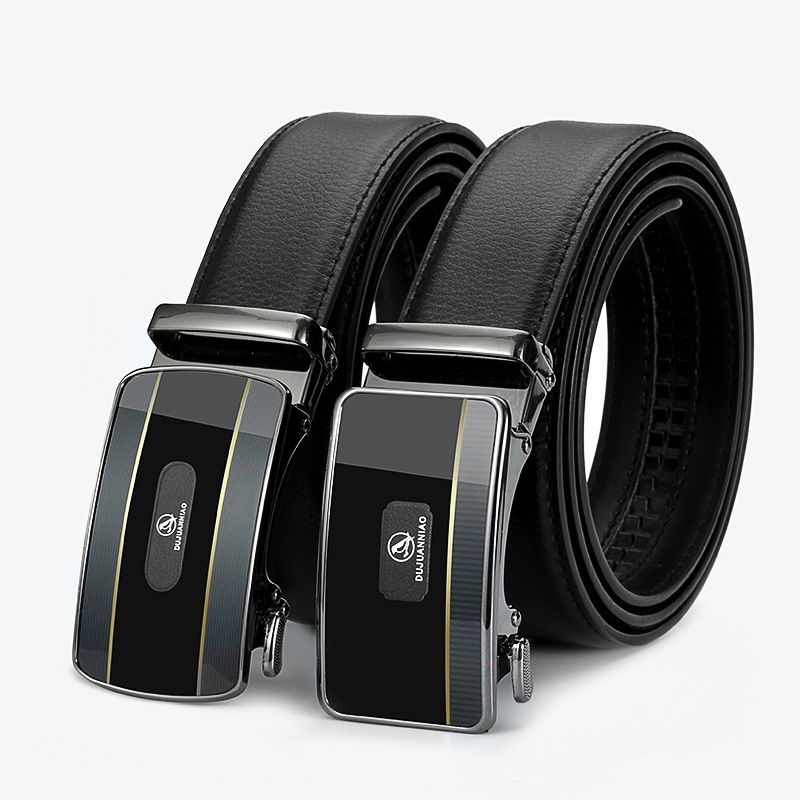 Two-layer Leather New Automatic Buckle Casual Men's Belt