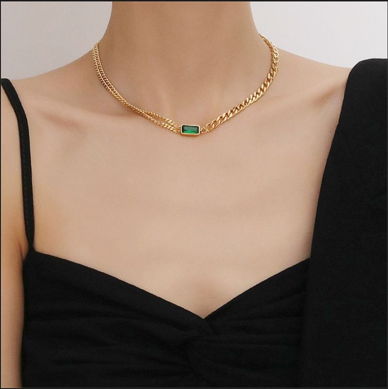Fashion Thick Necklace Simple Multi-layer Copper Necklace