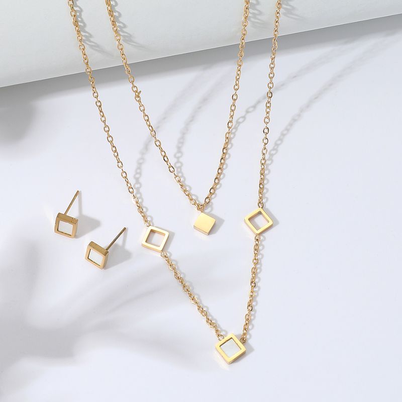201 Stainless Steel 18K Gold Plated Simple Style Geometric