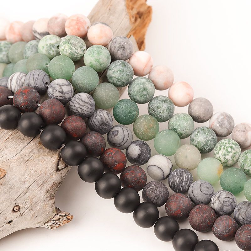 Frosted Natural Miscellaneous Stone Agate Loose Beads