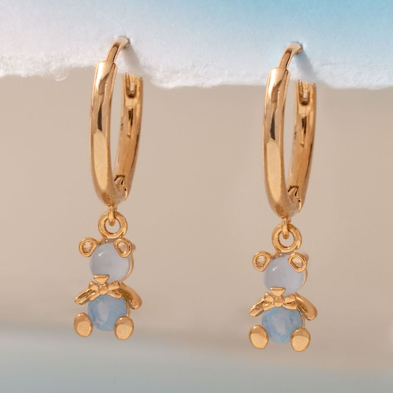 Fashion Bear Sweet Copper Zirconium Female Copper Earring New Jewelry
