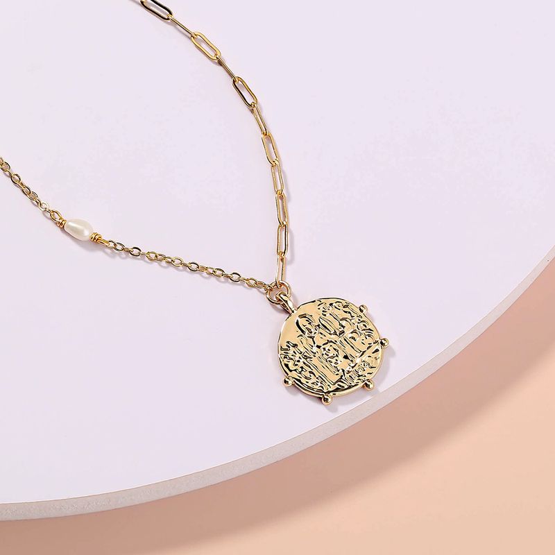 Wholesale Ancient Rome Retro Coin Fashion Simple Collarbone Alloy Chain