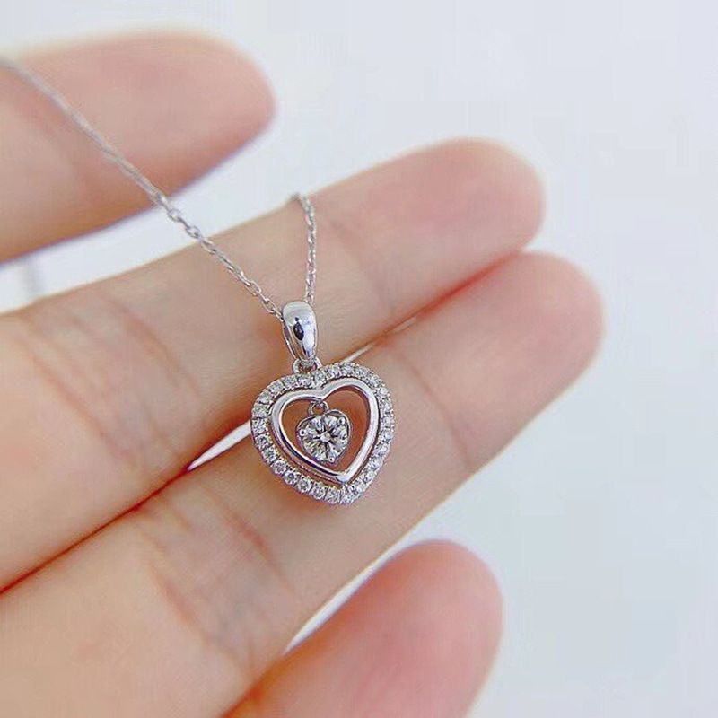 Herzförmige Süße Hohle Anhänger Weibliche Valentinstag Geschenk Pullover Kupferkette