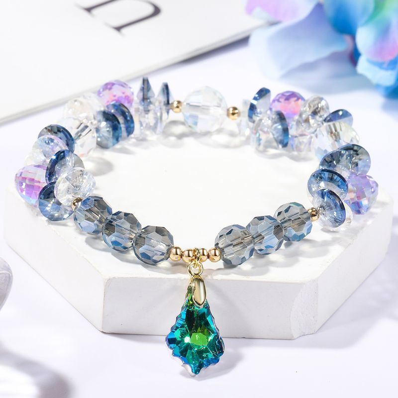 Bracelet Lavande Perles Transfert Bleu Améthyste Bracelet Simple