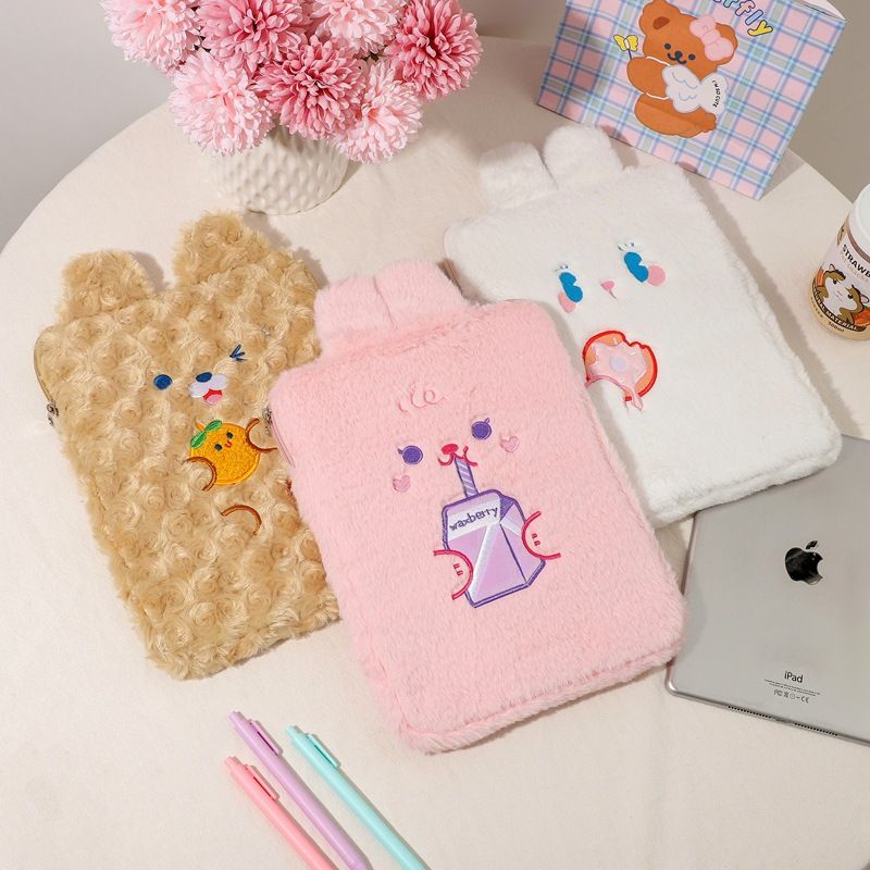 Bear 11 Inch Cute Girl Rabbit Clutch Plush Tablet Storage Liner Bag28*21cm