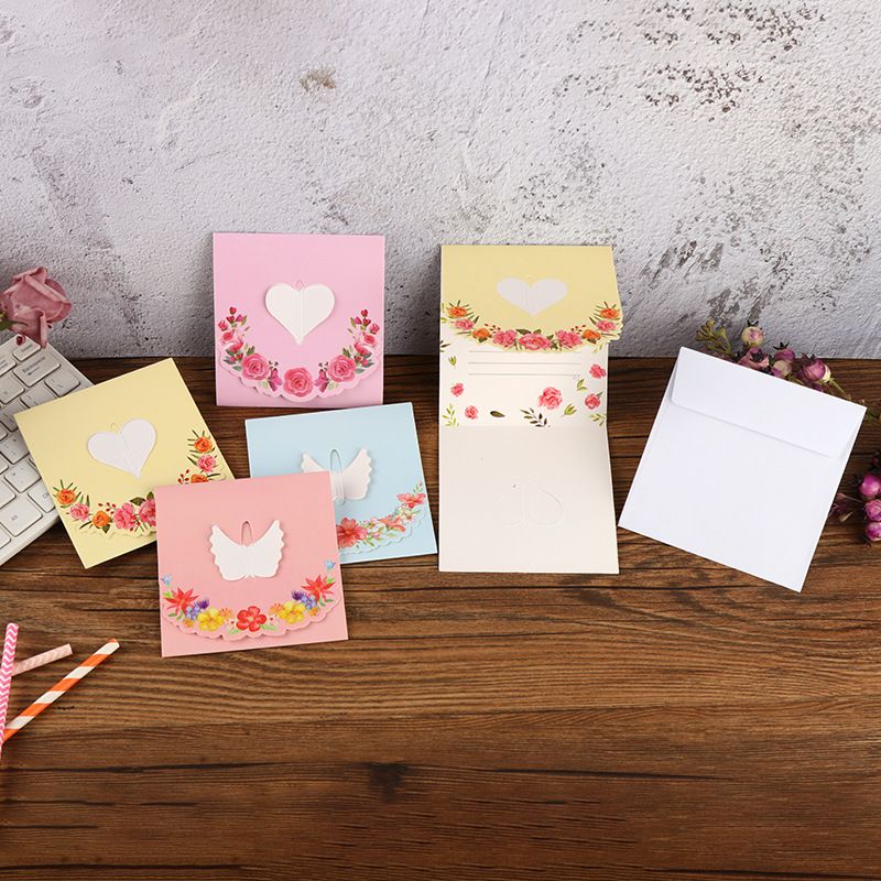 Creative Wings Heart Message Blessing Valentine's Day Greeting Card