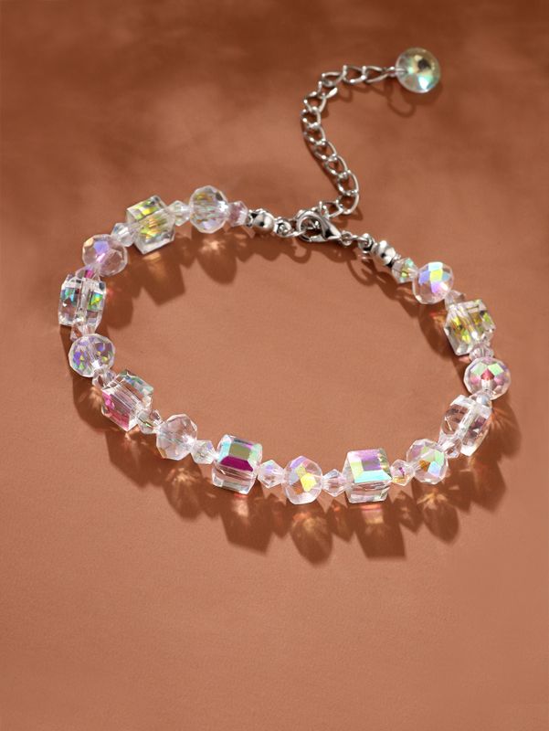 Spring And Summer Geometric Box Crystal Acrylic Bracelet