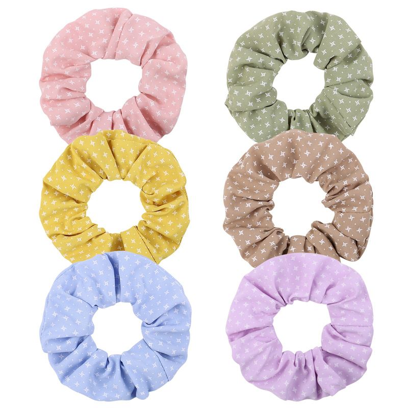 New Plain Color Fabric Hair Scrunchies Simple Printing Hair Ring Wholesale