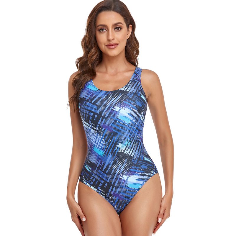 2022 New One-piece Swimsuit Women&#39;s European And American Cross-border Tight-fitting Conservative Gradient Swimsuit Swimsuit 30