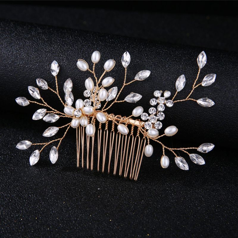 Bridal Headwear Pure Handmade Pearl Crystal Hair Comb