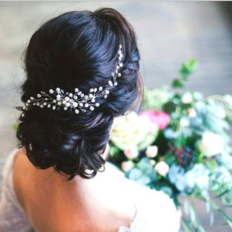 Accesorios De Vestido De Boda De Alambre De Cobre De Joyería De Peine De Perla Hecha A Mano