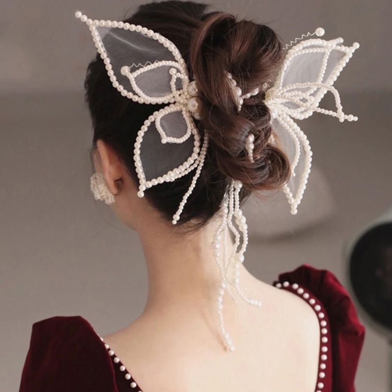 Fashion Handmade Silk Yarn Butterfly Hairpin Bride Hair Accessories 2 Set