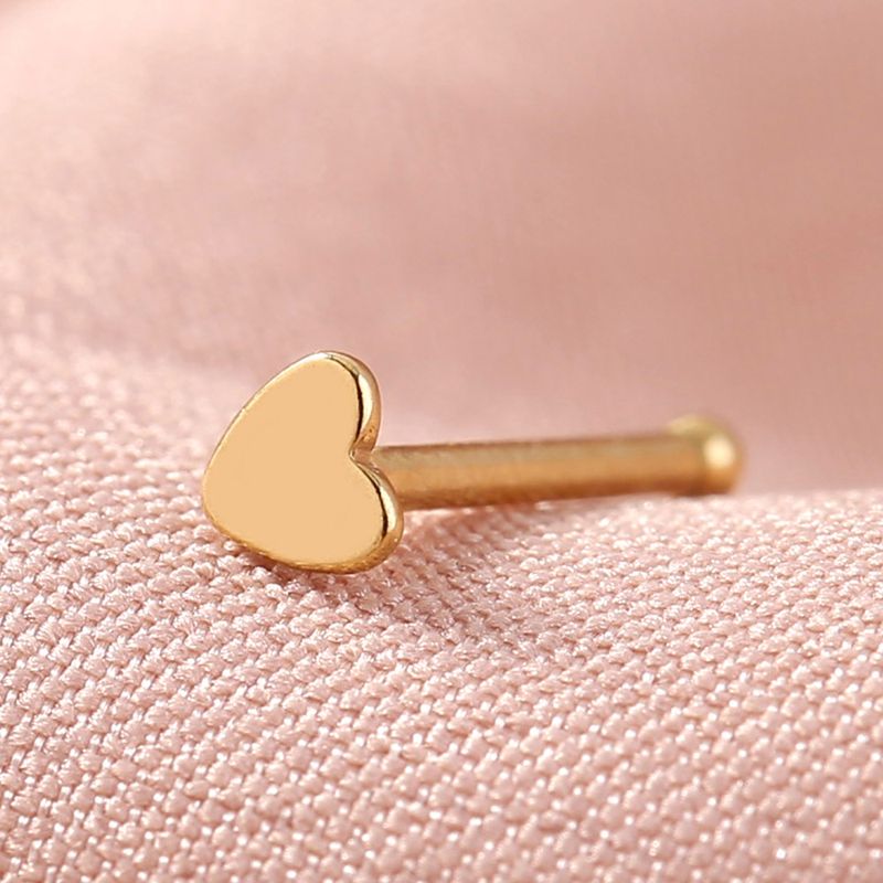 Fashion Women's Smooth Heart-shaped Stainless Steel Nose Ring Wholesale