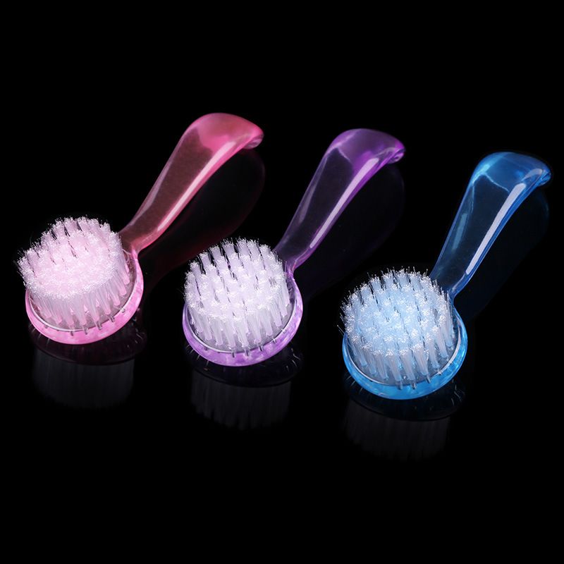 Fashion Nail Art Round Head With Cover Long Handle Dust Cleaning Nail Brush