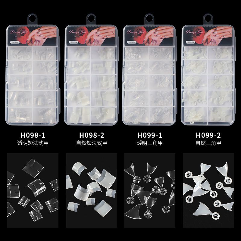 Fashion Simple Geometric Square 100 Pieces Boxed Manicure Pieces