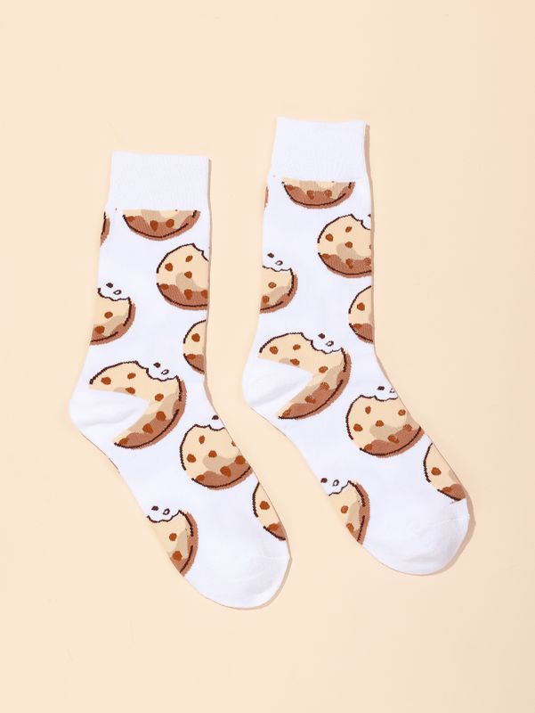Fashion One Pair Men's Cookie Print Socks