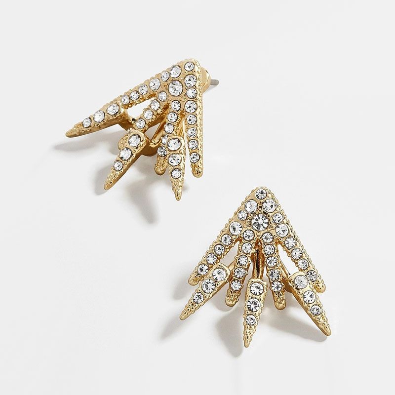 Fashion Alloy Rhinestone Geometric Claws Shape Alloy Stud Earrings