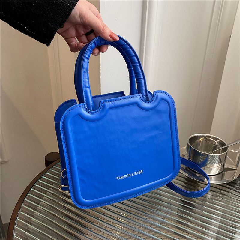 New Fashion Solid Color Portable Square One-shoulder Messenger Bag19.5*16.5*6.5cm