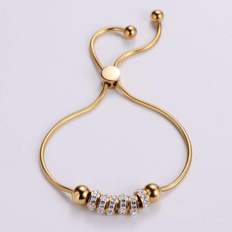 Lady Geometric 304 Stainless Steel 18K Gold Plated Mud Drill Bracelets In Bulk