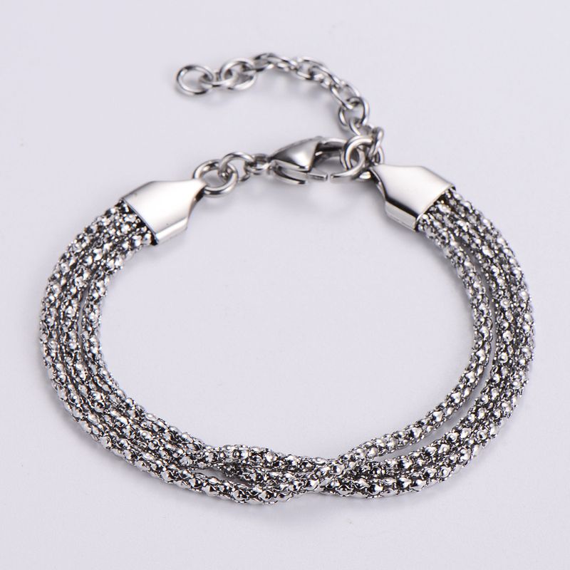 Fashion Simple Stainless Steel Chain Three-layer Bracelet