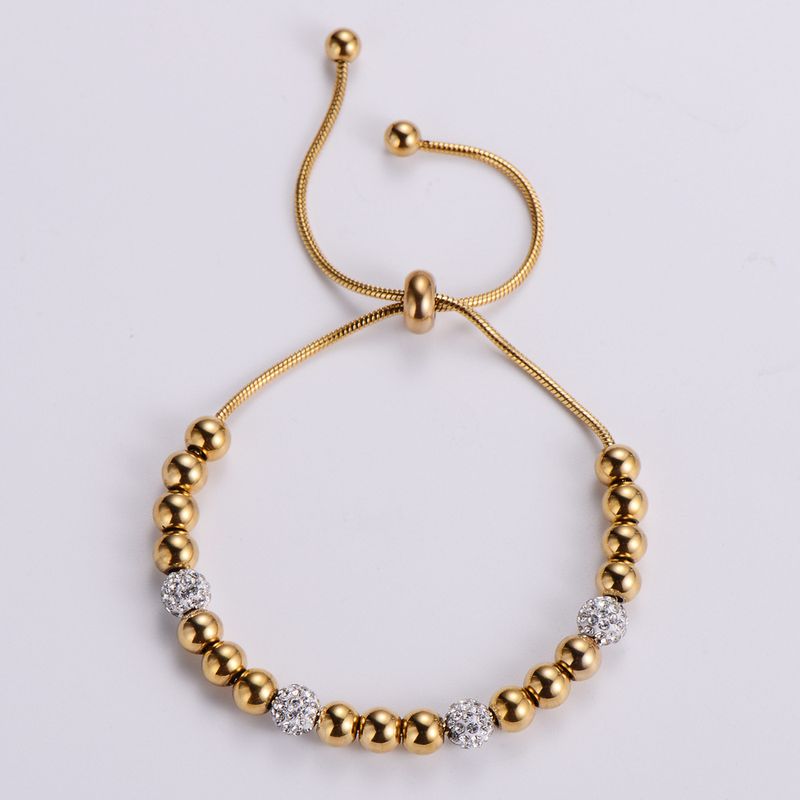 Fashion Adjustable Size Snake Chain 18k Gold Beaded Bracelet