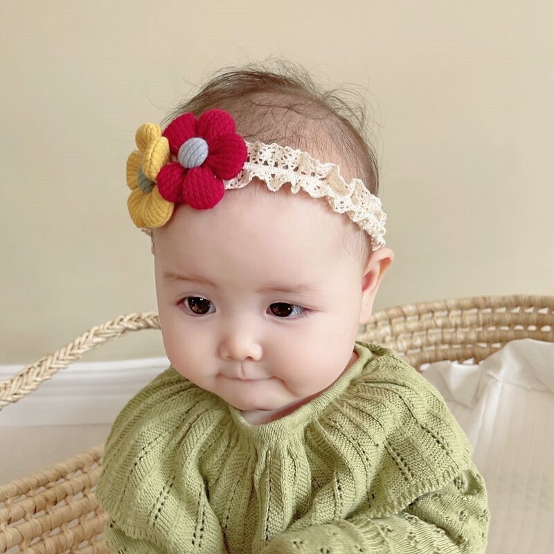New Creative Children's Hair Accessories Baby Two-color Flower Hair Band