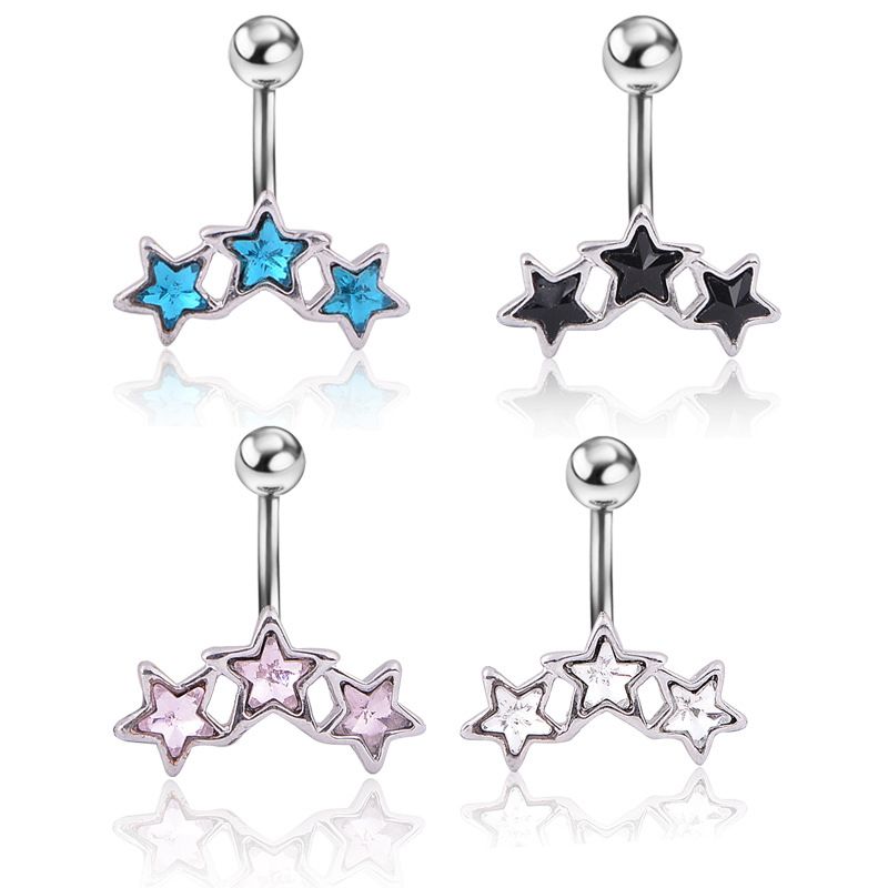 Wholesale Five-pointed Star Stainless Steel Belly Button Nails Body Piercing