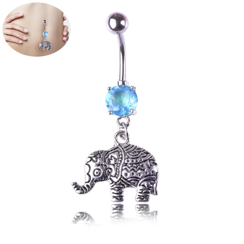 Fashion New Retro Elephant Belly Button Nail Totem Stainless Steel Accessories Wholesale