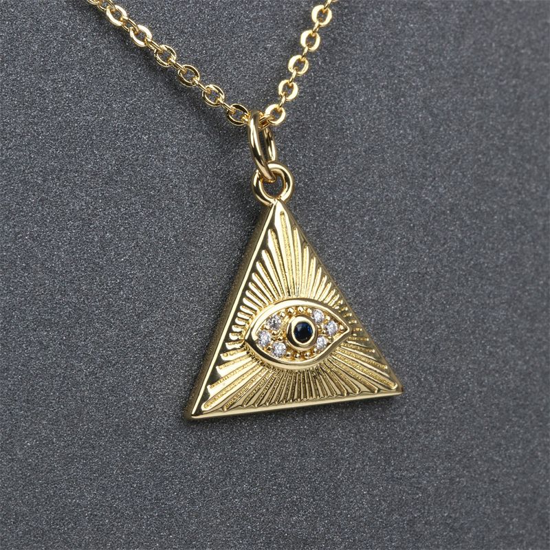 Ojo Del Diablo Colgante De Ojo Azul Collar Chapado En Oro Con Incrustaciones De Cobre Y Circonitas