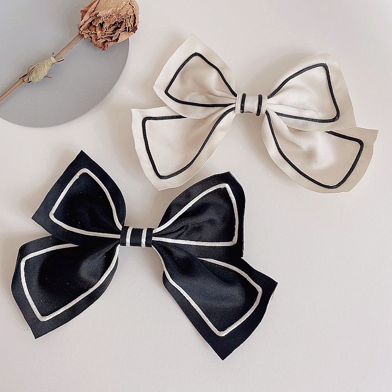 Fashion Retro Bow Simple Contrast Color Hairpin