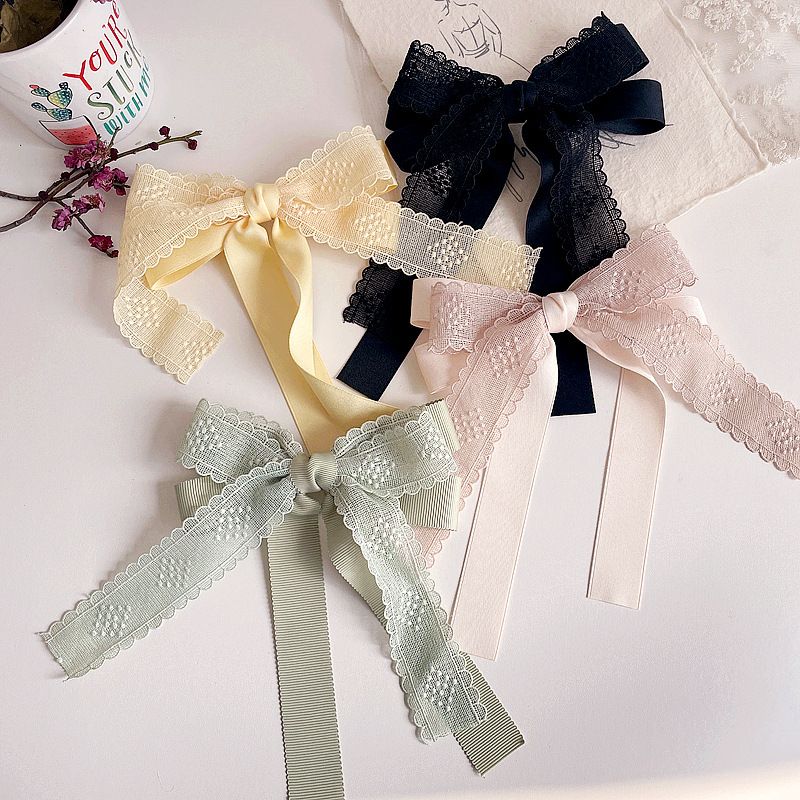 Fashion Retro Lace Tassel Bow Simple Hairpin