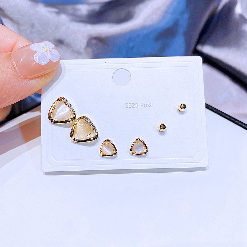 Yakemiyou New Copper Ear Studs Three Pairs Fashion Geometric Female