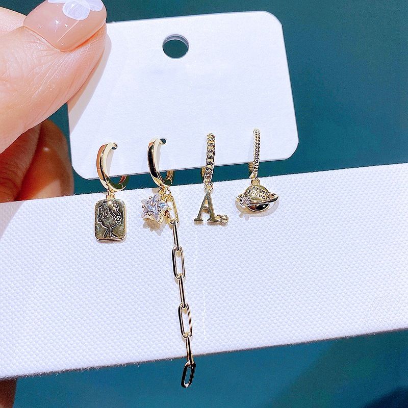 Yakemiyou Fashion Earring Set Female Planet Copper Ear Buckle