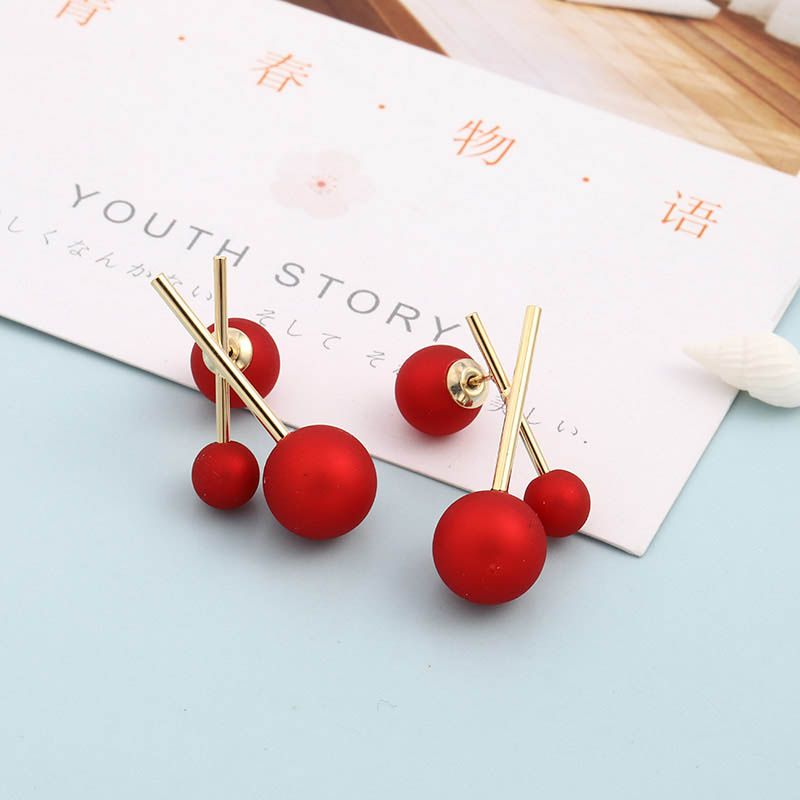Festive Red Festive Niche Minimalist Earrings