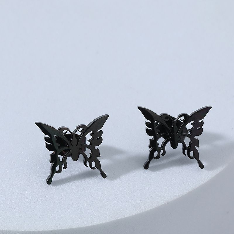 Butterfly Stud Stainless Steel Hollow Stud Earrings