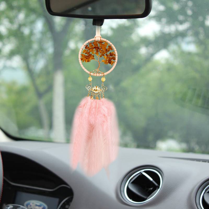 Simple Car Hanging Window Sill Pendant Tree Of Life Feather Decoration