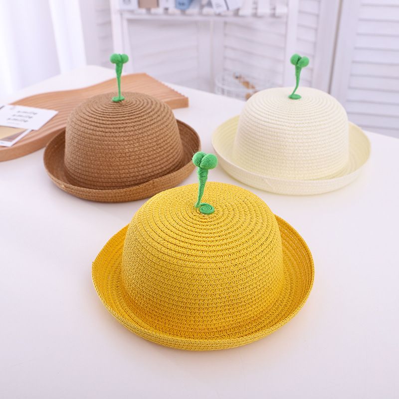 Fashion Grass Contrast Color Baby Straw Hat Children's Sunshade Hat Wholesale