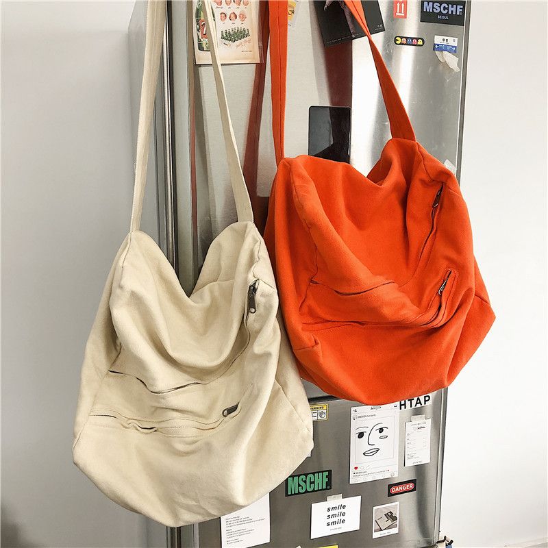 Canvas Retro Shoulder Casual Simple Large-capacity Student Messenger Bag34*26*24cm
