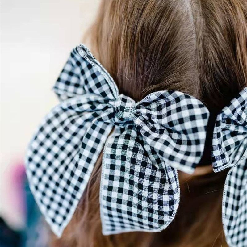 Fashion Children's Hairpin Bow Headdress Plaid Hair Accessories
