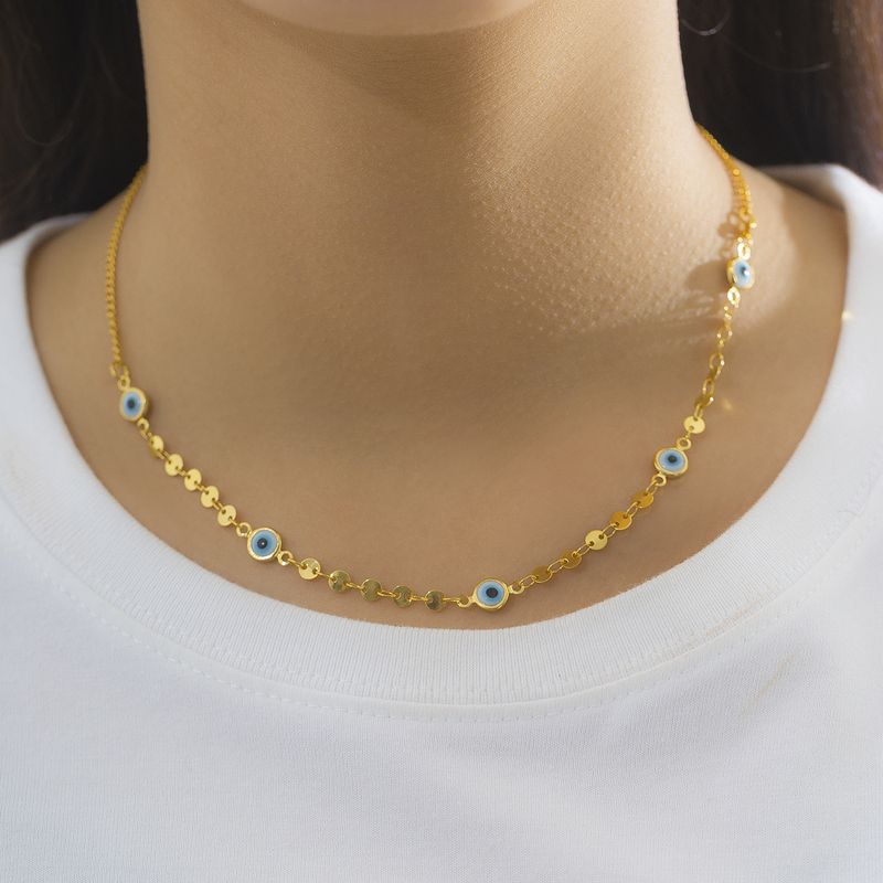 Jewelry Creative Chain Sequins Wild Collarbone Chain Acrylic Eye Necklace